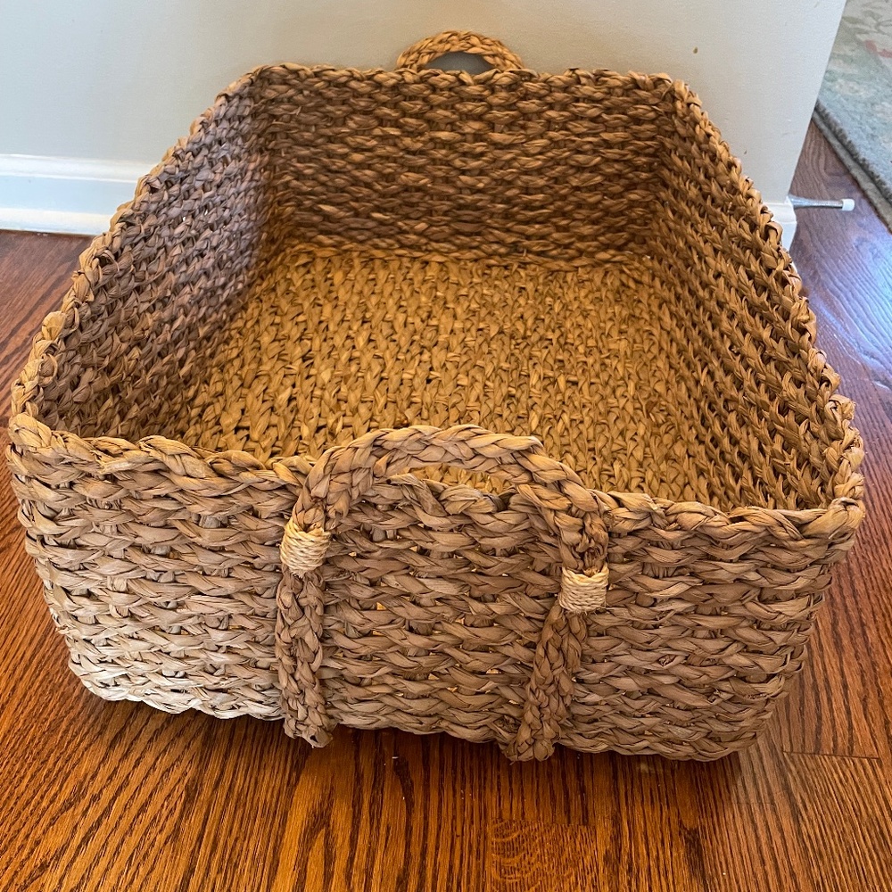 Pottery Barn Woven Tray Basket Dining Serving Storage